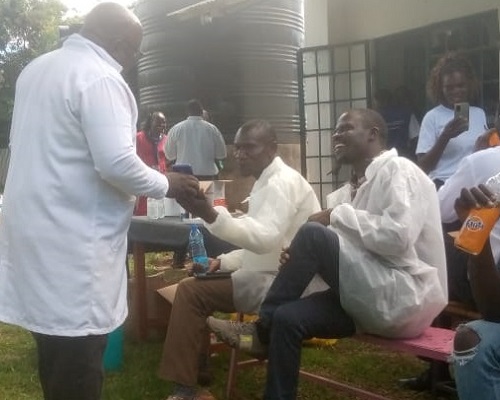 Donors and organisers at the SHUJAA Sickle Cell blood donation drive