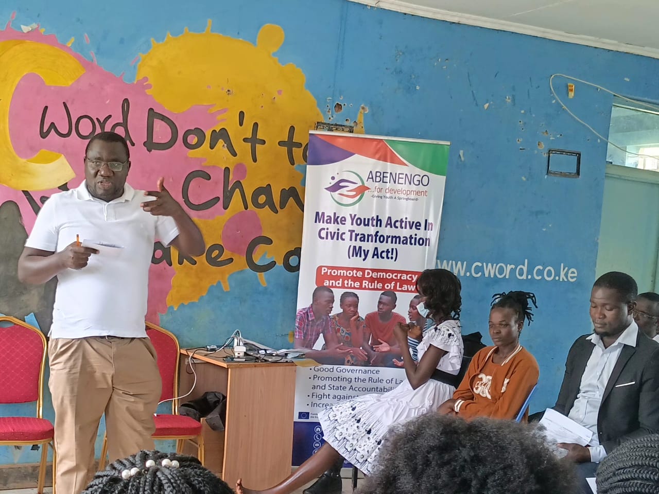 A facilitator speaking during a My ACT civic transformation session