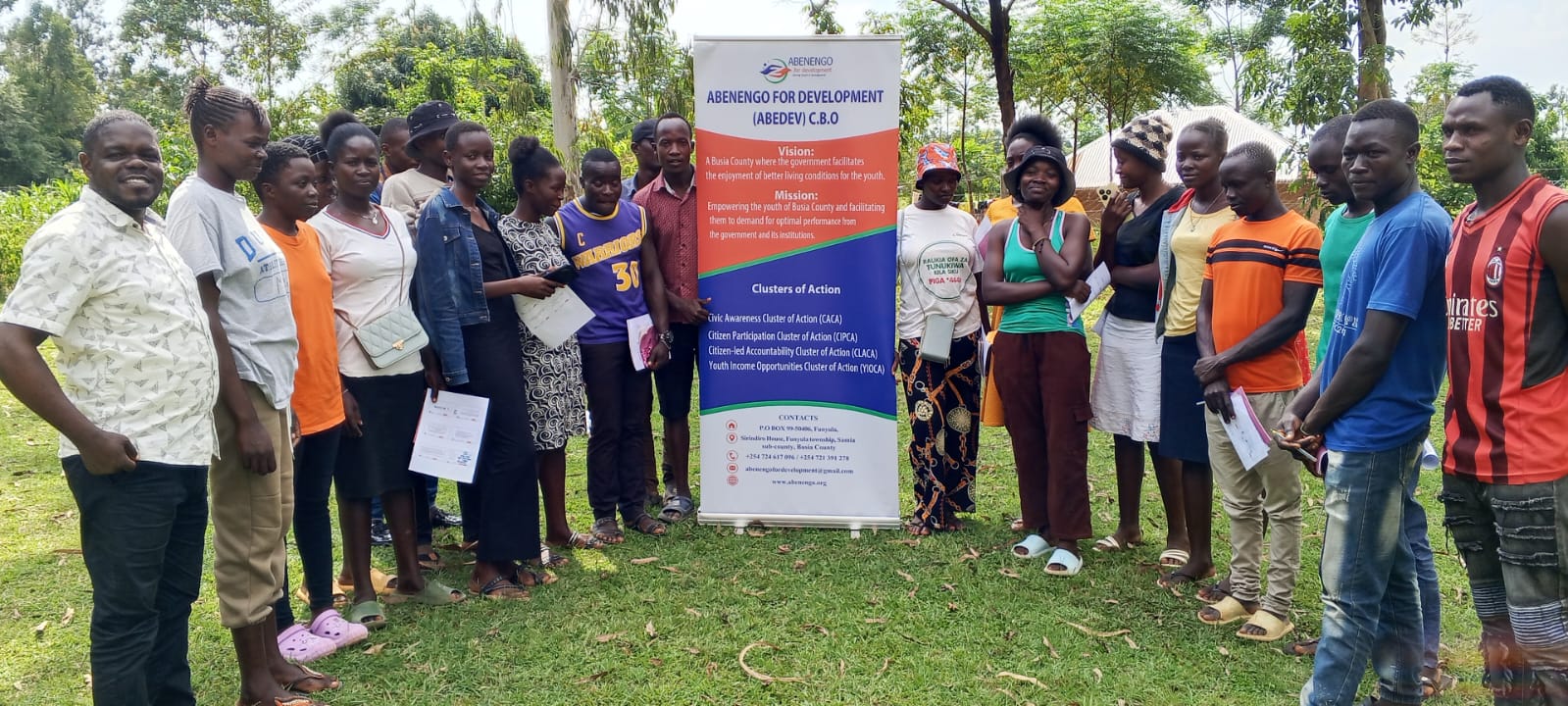 ABEDEV Team Lead facilitating a session with a village youth group